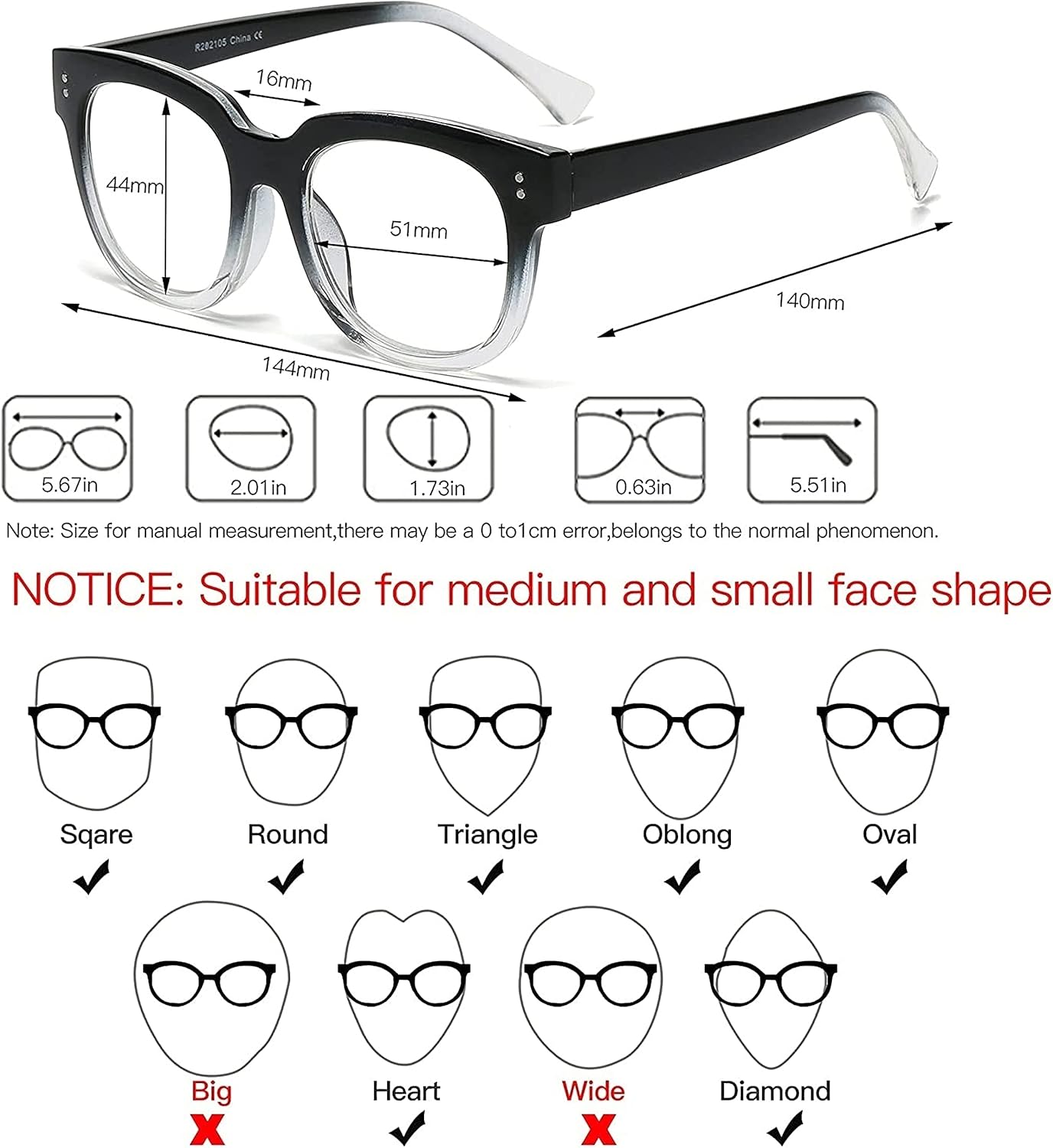 Bevi Lentes de lectura elegantes con bloqueo de luz azul, lupas para hombres y mujeres
