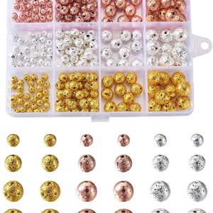 Craftdady 240 cuentas redondas naturales de piedra de lava de 0.394 a 0.394 pulgadas, piedras preciosas volcánicas sueltas, cuentas espaciadoras de Craftdady 240 cuentas redondas naturales de piedra de lava de 0.394 a 0.394 pulgadas, piedras preciosas volcánicas sueltas, cuentas espaciadoras de