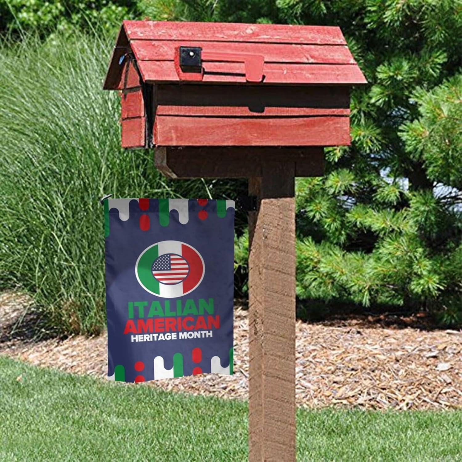 Banderas del mes del patrimonio italiano americano, bandera de jardín de doble cara para decoración al aire libre para casa, boda, vacaciones, 12 x