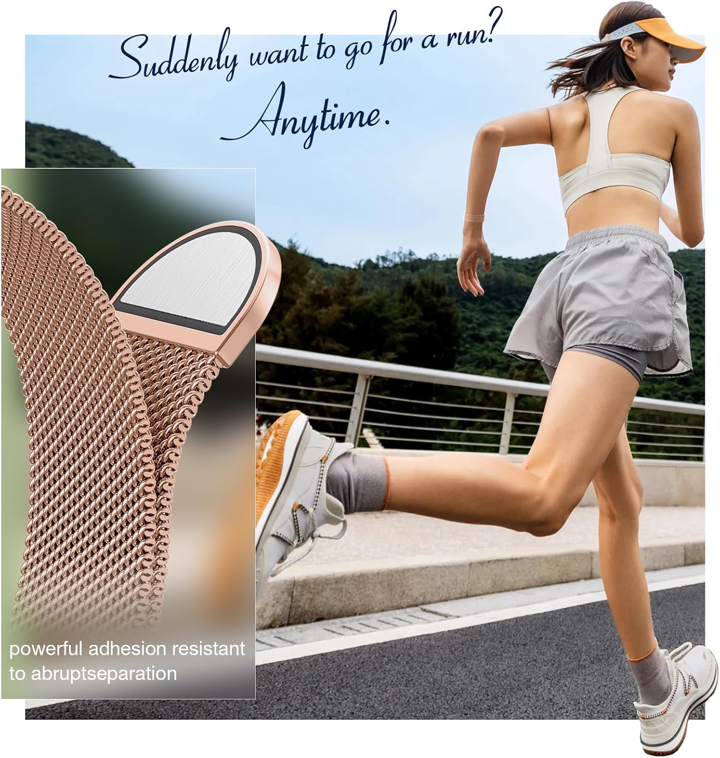BELONGME Paquete de 3 correas de malla compatibles con Apple Watch de 1.496 pulgadas, 1.575 pulgadas, 1.614 pulgadas, 1.654 pulgadas, 1.732