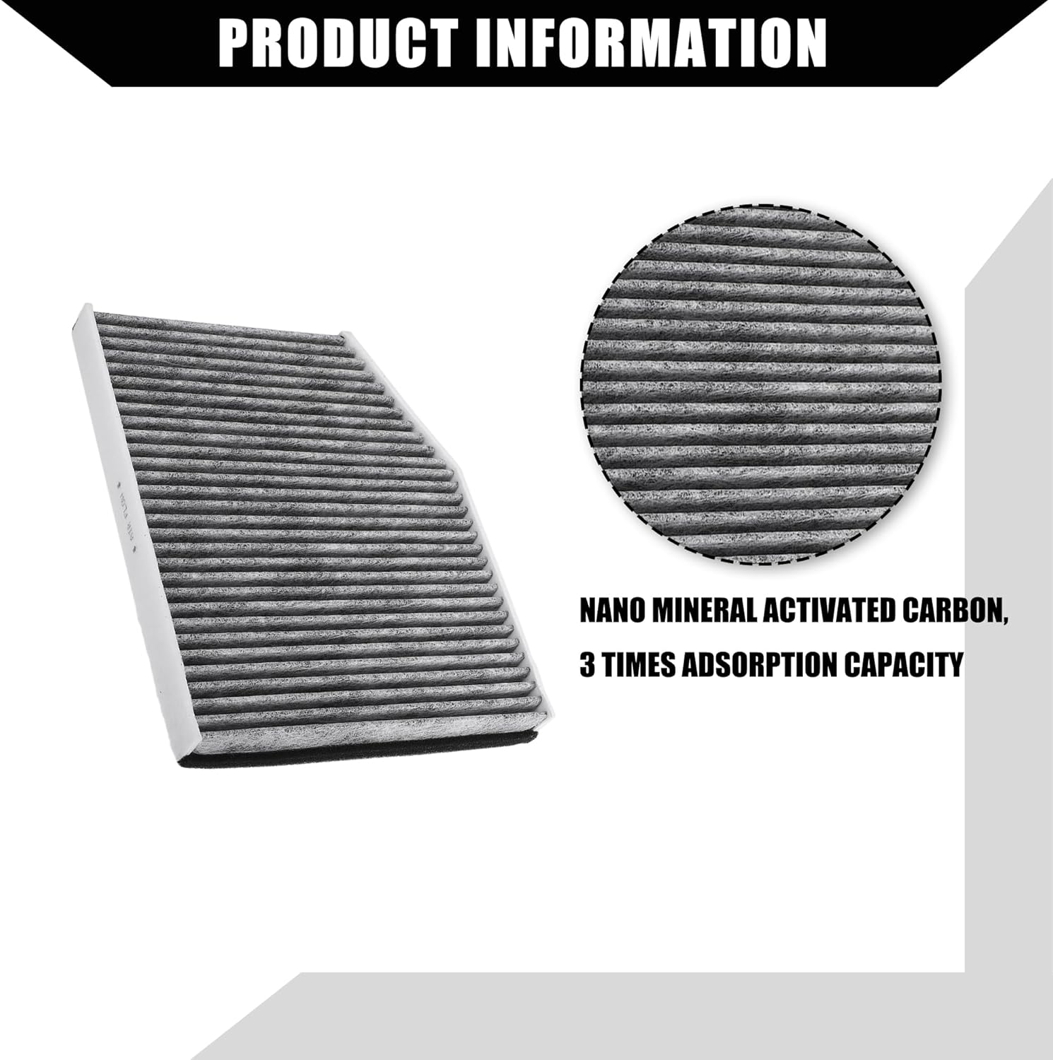 Hihaha No.BK21-18D543-AA Filtro de aire de cabina con carbón activado para Ford Transit-150 2015-2019 para Ford Transit-250 2015-2019  Filtro de