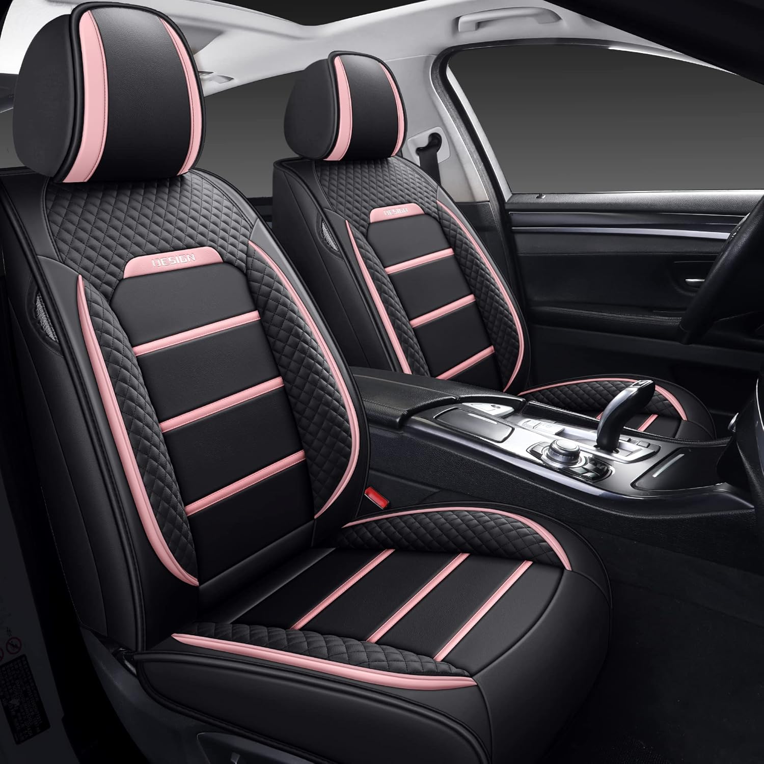 02 Fundas de asiento de automóvil de imitación para automóvil de 5 pasajeros y SUV, juego de ajuste universal para accesorios interiores de