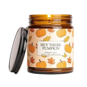 Moonlight Makers Hey There Pumpkin Pumpkin Spice Candle, Fall Candle with Essential Oils, Autumn Soy Candle for Home, Long Lasting 40+ Hour Burn Moonlight Makers Hey There Pumpkin Pumpkin Spice Candle, Fall Candle with Essential Oils, Autumn Soy Candle for Home, Long Lasting 40+ Hour Burn