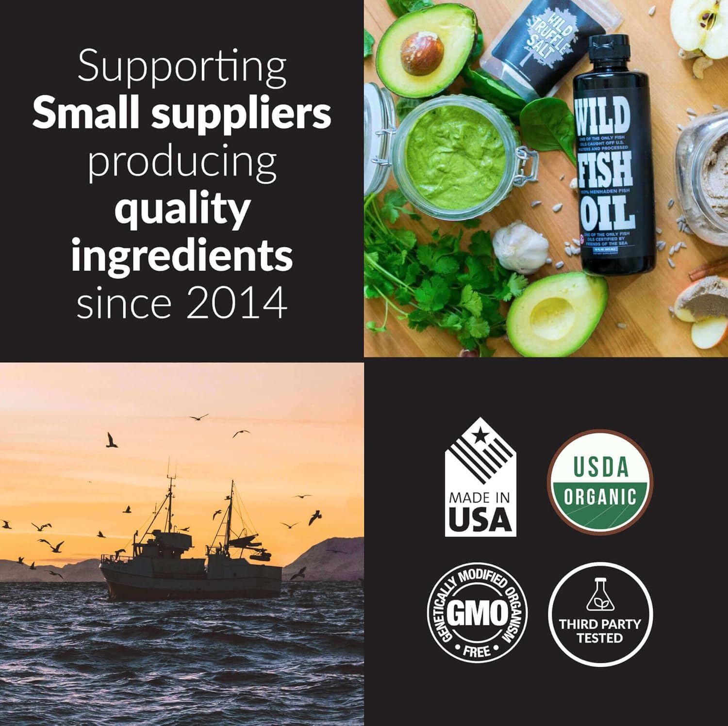 Wild Foods Suplemento líquido de aceite de pescado Omega 3, limón, 16 onzas (paquete de 2)  Atrapado salvaje, sin eructos, inodoro, sin OMG, sin