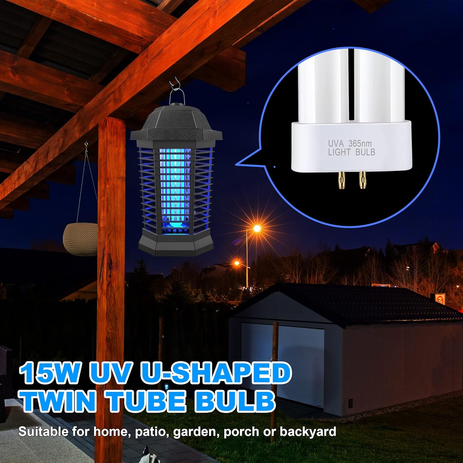 BF35 Bombillas de repuesto para exterminador de insectos FUL 15W-BL con base cuadrada de 4 pines, compatibles con Flowtron BK-15D, Stinger FP15,