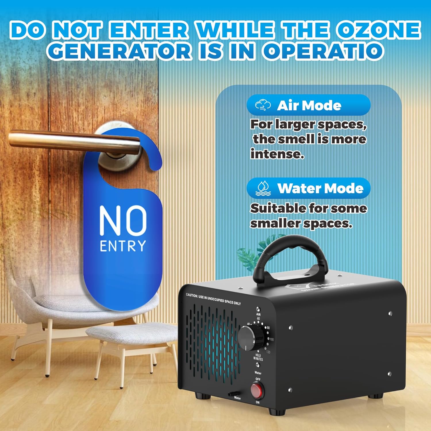 Generador de ozono Agua y Aire 38,000mgh, Eliminación de olores de máquina de ozono comercial, Máquina de ozono de alta capacidad, generador de