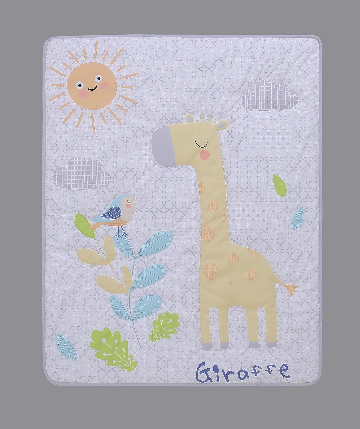 OptimaBaby Juego de ropa de cama para cuna de bebé de 6 piezas, colcha para cuna, falda, sábana bajera, cenefa de ventana, almohada decorativa,