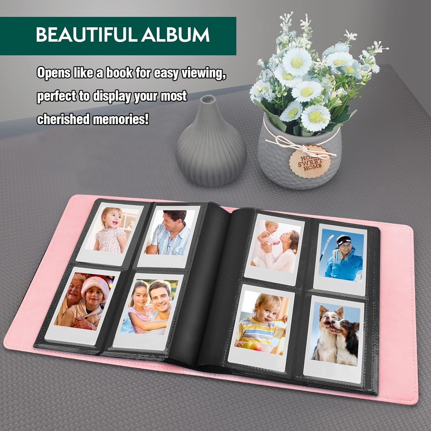 Álbum de fotos de 2 x 3 para cámara instantánea Fujifilm Instax Mini, 288 bolsillos, cubierta de piel, mini álbum de fotos para Fujifilm Instax Mini
