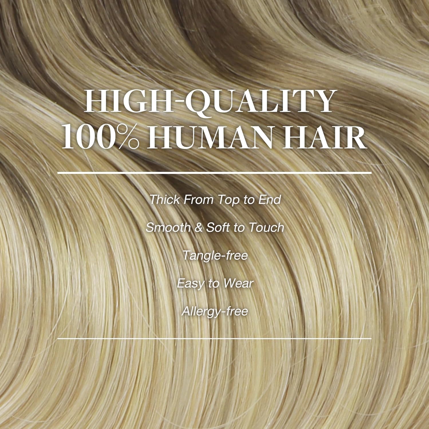 GOO GOO – Extensiones de cabello humano con clip en balayage de color castaño chocolate a rubio sucio de 16 pulgadas, 7 piezas de 4.23oz,