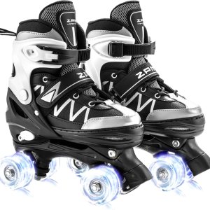 2PM SPORTS Patines de ruedas para niñas, 4 tamaños ajustables con luz para niños, patines para principiantes, para interiores y exteriores 2PM SPORTS Patines de ruedas para niñas, 4 tamaños ajustables con luz para niños, patines para principiantes, para interiores y exteriores