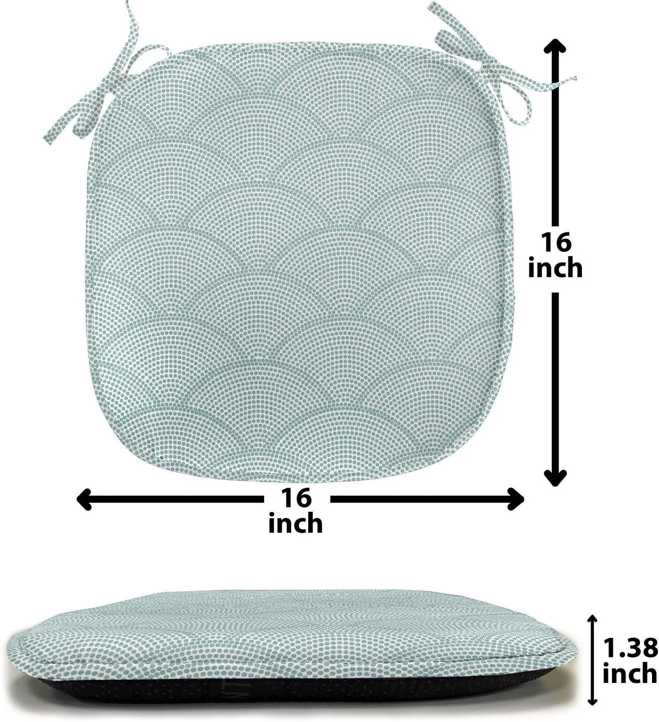 Ambesonne Juego de 6 cojines geométricos para asiento de silla, patrón de escamas de pez, semicírculos, puntos, arreglo geométrico, motivos