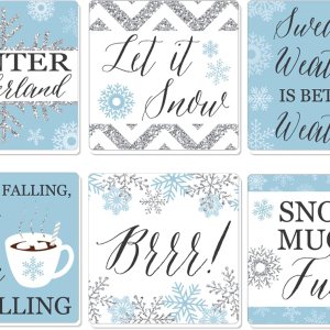 Big Dot of Happiness Winter Wonderland – Juego de 6 posavasos para fiestas de vacaciones y bodas de invierno Big Dot of Happiness Winter Wonderland – Juego de 6 posavasos para fiestas de vacaciones y bodas de invierno