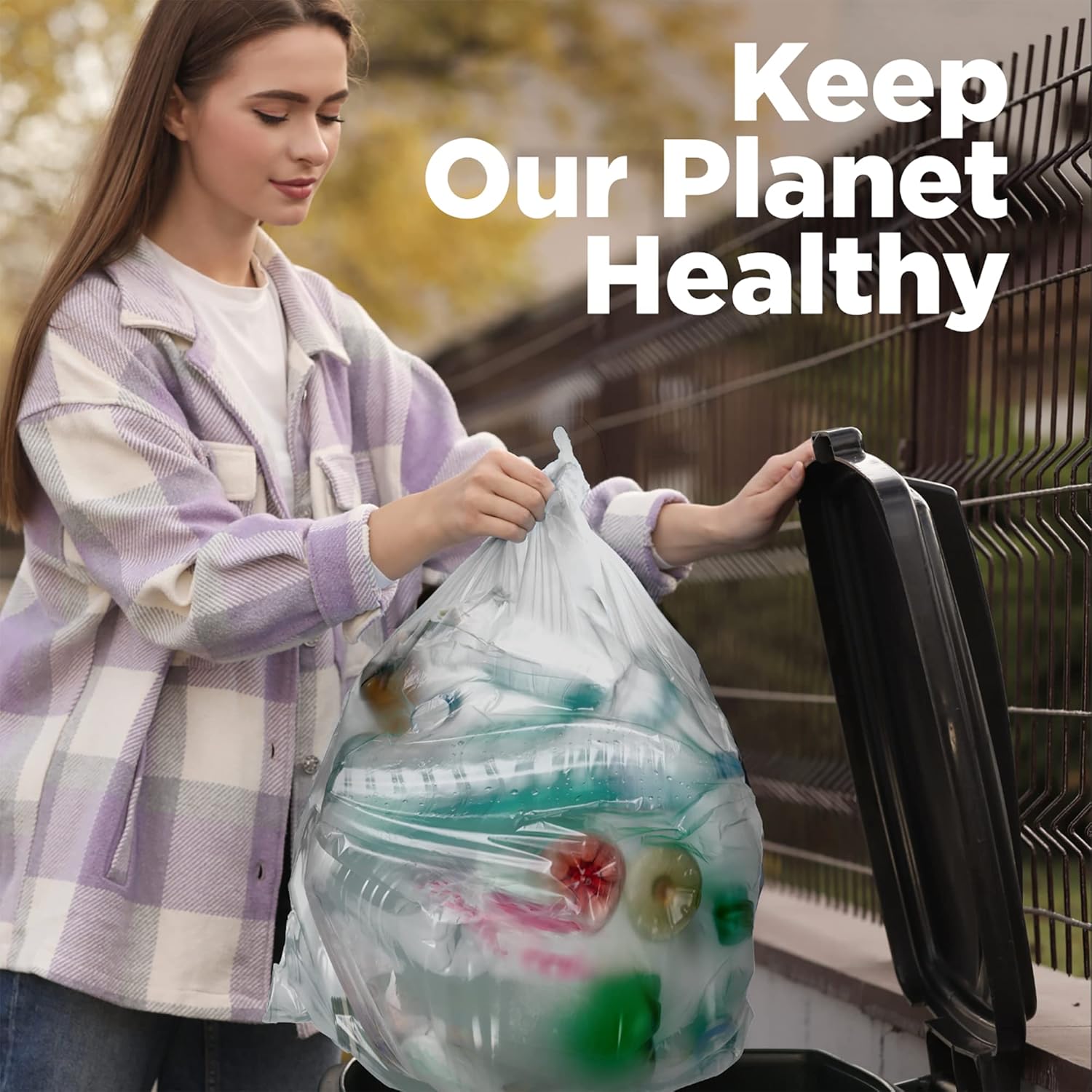 Bolsas de basura de 42 galones, bolsas para contratistas de 3 mil, forros para botes de basura grandes y resistentes, bolsas de basura de reciclaje,