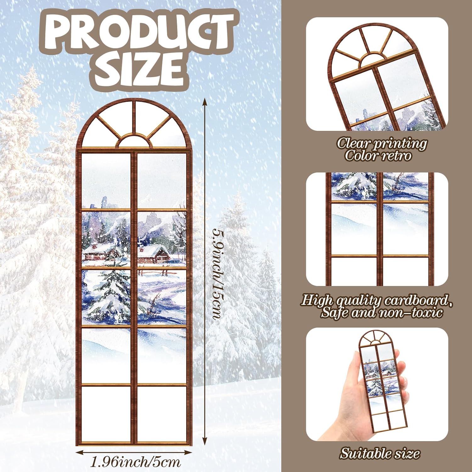 Qeeenar 48 marcadores rústicos de invierno para mujeres, marcadores de libros de nieve de invierno para mujeres, marcadores de Navidad, árbol de