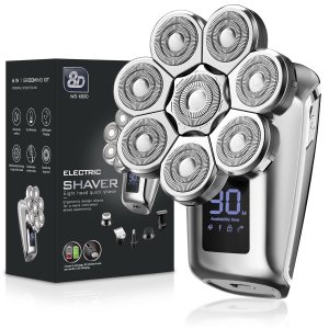 Afeitadoras eléctricas 8D para hombres calvos, afeitadora de cabeza 6 en 1 con pantalla LED, cuerpo impermeable y carga USB, perfecta para el hogar Afeitadoras eléctricas 8D para hombres calvos, afeitadora de cabeza 6 en 1 con pantalla LED, cuerpo impermeable y carga USB, perfecta para el hogar