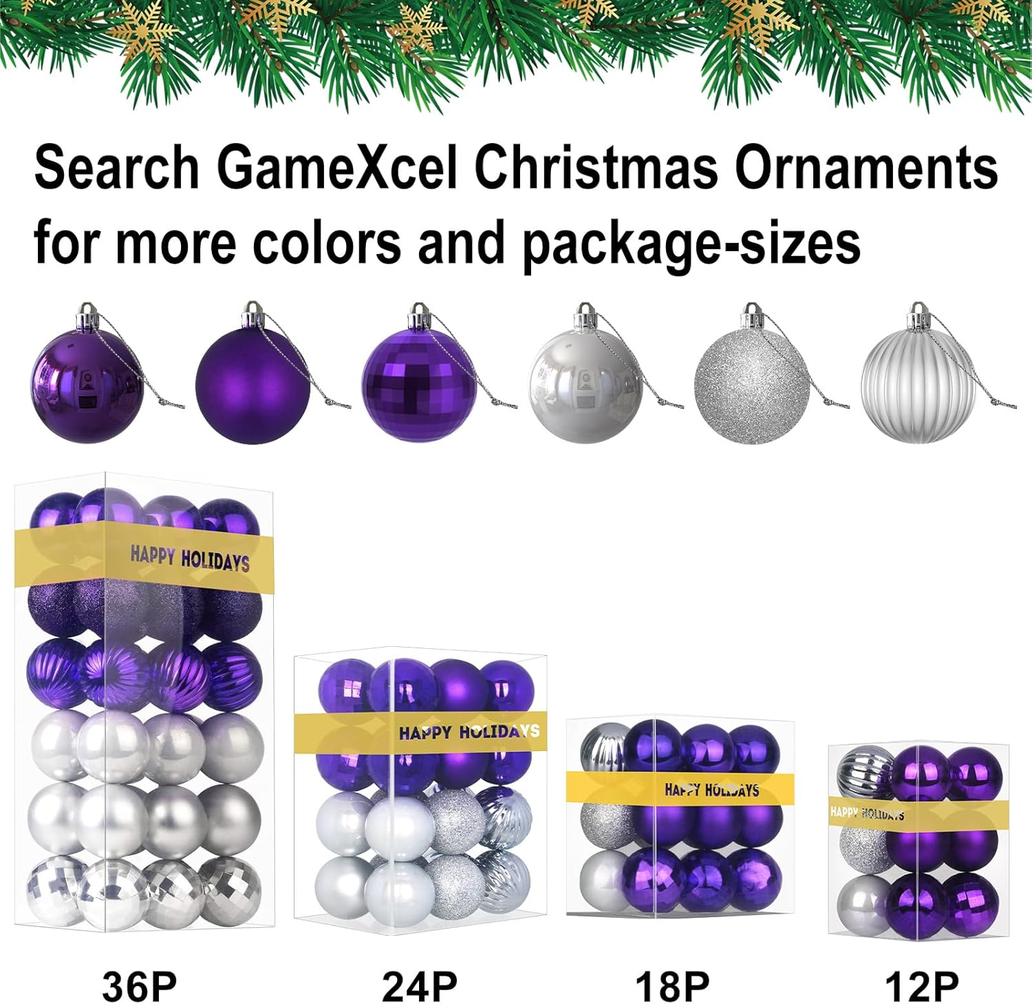 GameXcel – Esferas de Navidad para árbol de Navidad – decoraciones navideñas que no se rompen, perfectas esferas colgantes.