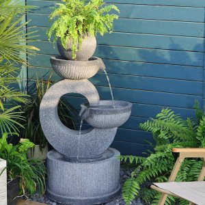 Fuente de agua para exteriores, cuencos de 3 niveles, fuente independiente para jardín, 35 pulgadas de alto para patio, porche, patio Fuente de agua para exteriores, cuencos de 3 niveles, fuente independiente para jardín, 35 pulgadas de alto para patio, porche, patio