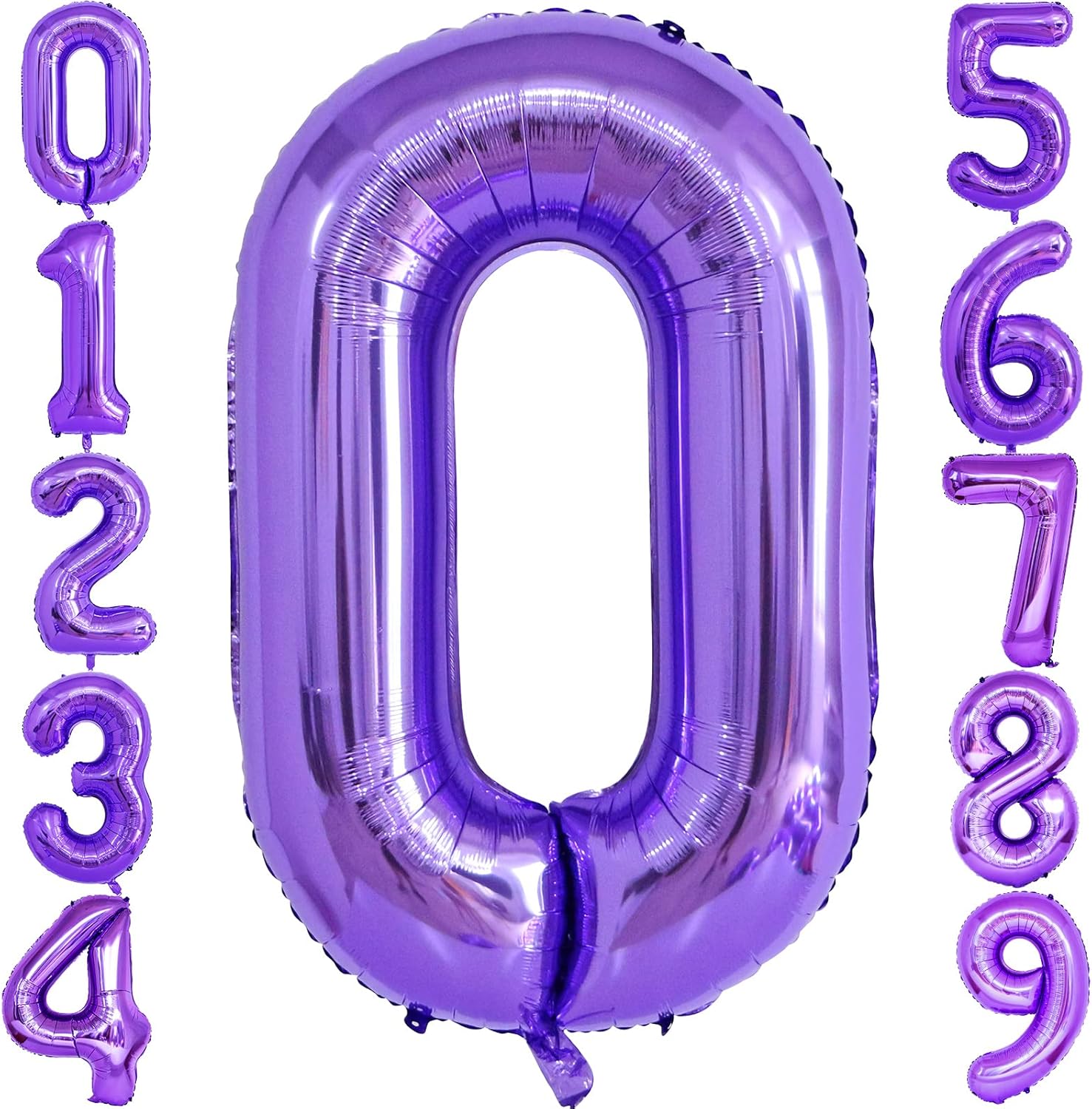 Globo morado número 0 de 40 pulgadas, globos de helio de Mylar de gran tamaño para fiesta de cumpleaños, boda, aniversario, despedida de soltera,