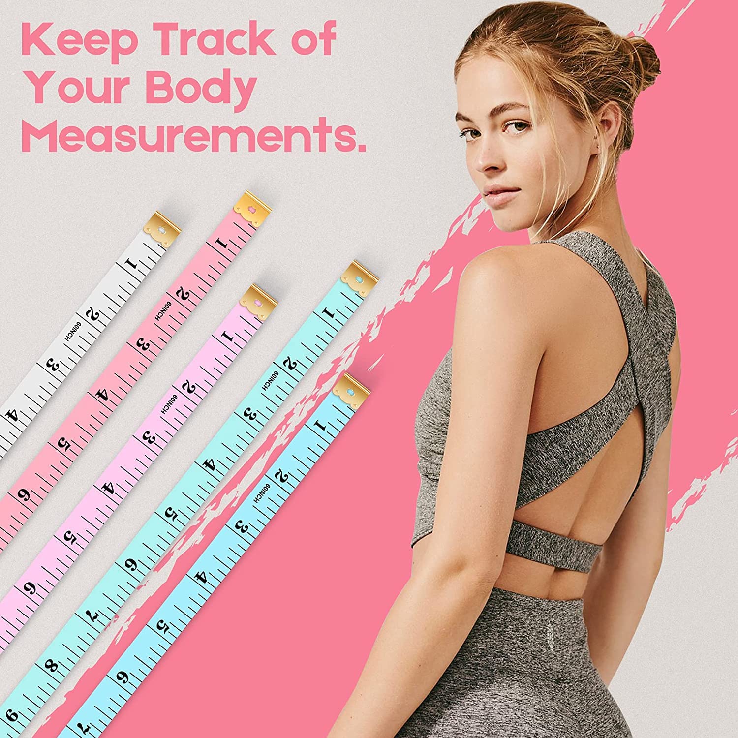Cinta métrica, regla suave iBayam – Cinta métrica para pérdida de peso corporal, tela, costura, tela a medida, suministros de manualidades de