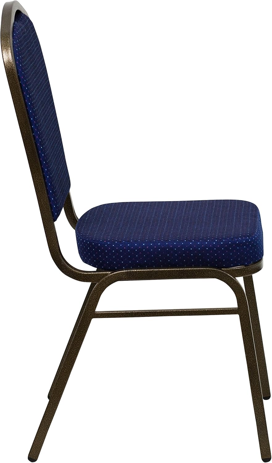 BizChair Silla de banquete de la parte posterior de la corona, tela azul marinomarco de la vena del oro