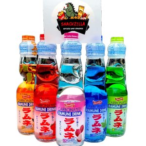 Snackzilla Paquete variado de soda japonesa Ramune Bebidas japonesas carbonatadas Bebida gaseosa de Ramune de Japón Sabores múltiples Shirakiku Snackzilla Paquete variado de soda japonesa Ramune Bebidas japonesas carbonatadas Bebida gaseosa de Ramune de Japón Sabores múltiples Shirakiku