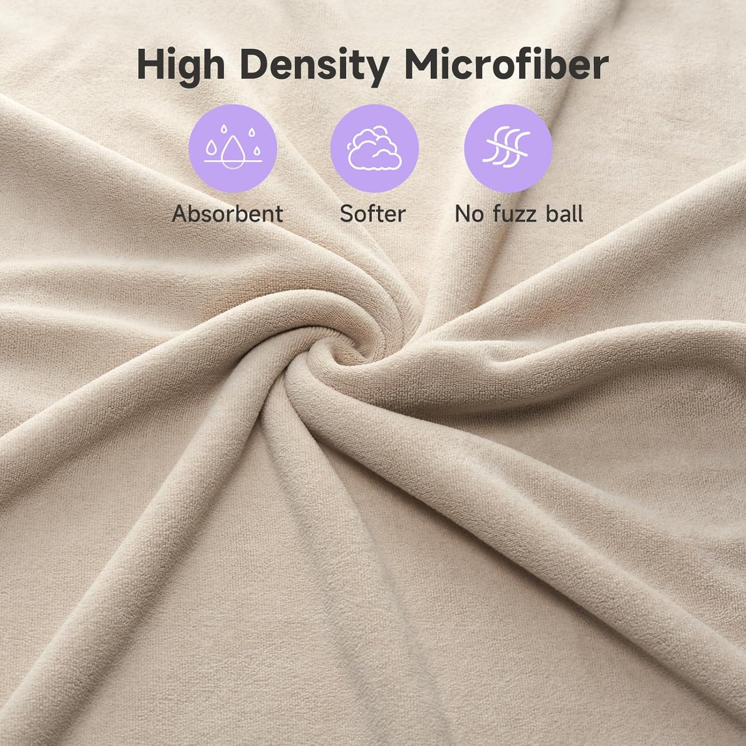 Toalla de pelo 100% microfibra, toalla de cuidado del cabello súper absorbente de 41 x 22 pulgadas, toalla de pelo ultra suave con lazo elástico,