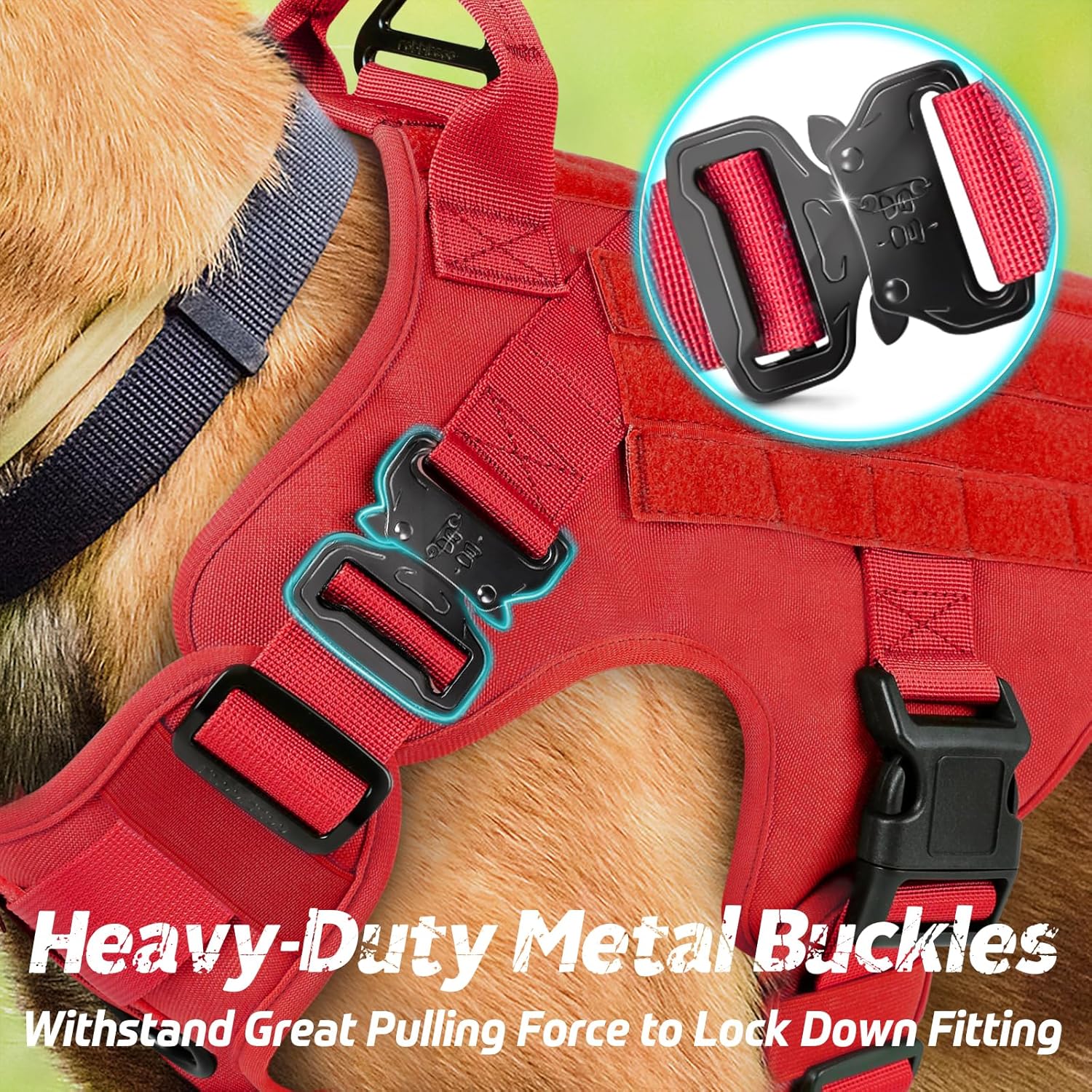 rabbitgoo Arnés táctico para perros grandes, arnés resistente con asa, chaleco para perros de servicio sin tirones, para razas grandes, arnés