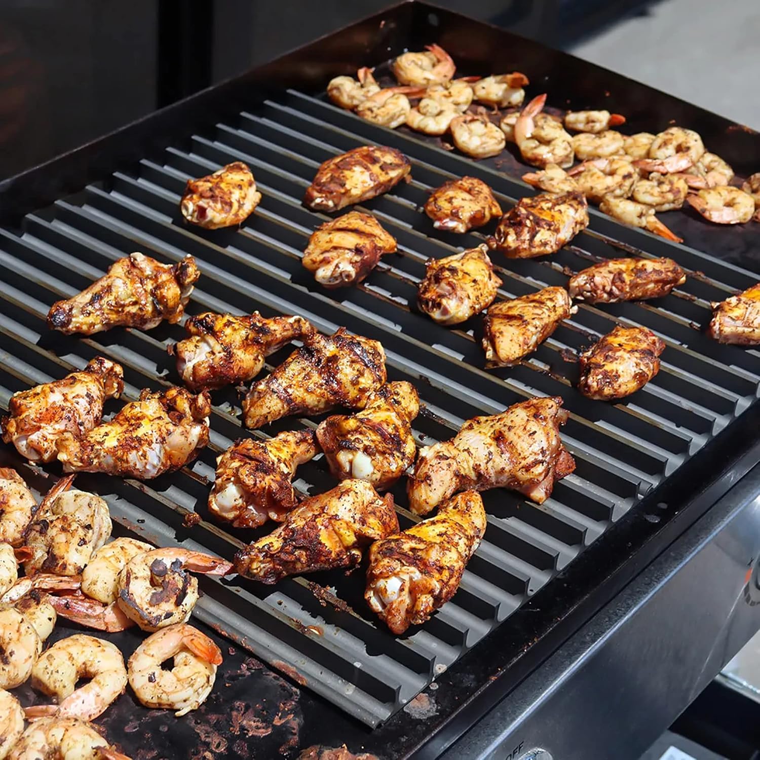 GrillGrate – Rejillas de parrilla para Blackstone – 15 pulgadas de profundidad por 9.25 pulgadas de ancho – Sear’NSizzle GrillGrate para Blackstone
