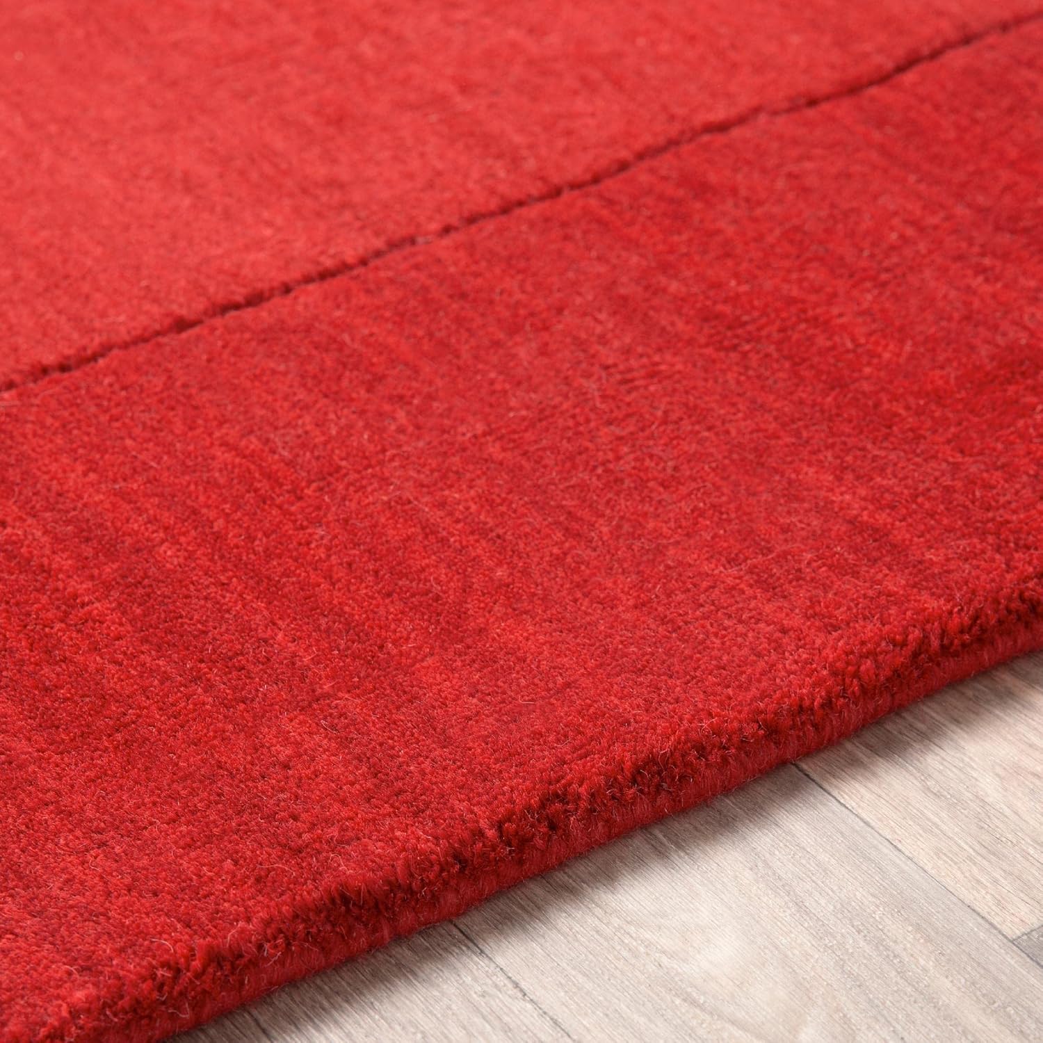 Mark&Day Alfombras de lana, 8×8, alfombra cuadrada de color rojo oscuro, alfombra roja para sala de estar, dormitorio o cocina (8 pies, cuadrada)