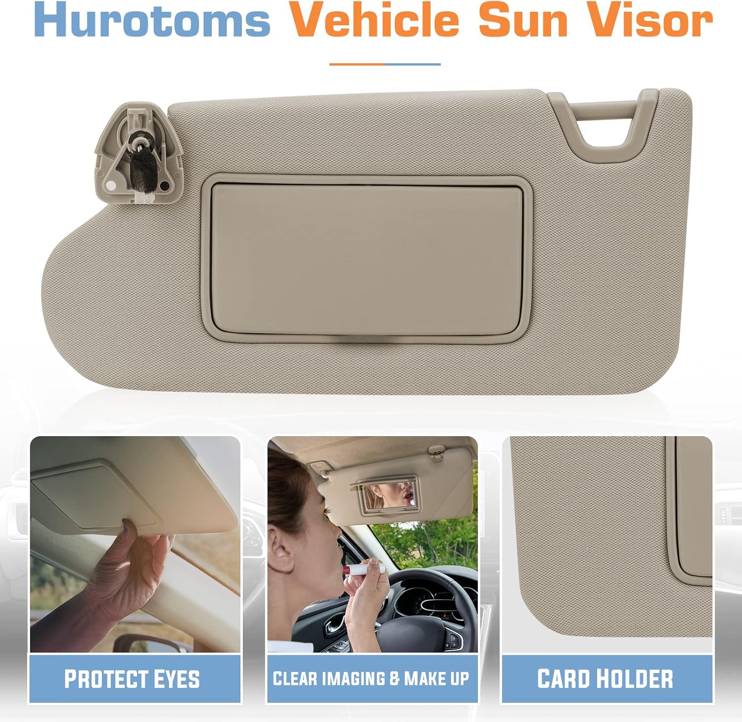 Visera parasol beige para lado izquierdo del conductor y del pasajero derecho con luz, sin techo corredizo para Altima 2013 2014 2015 2016 2017