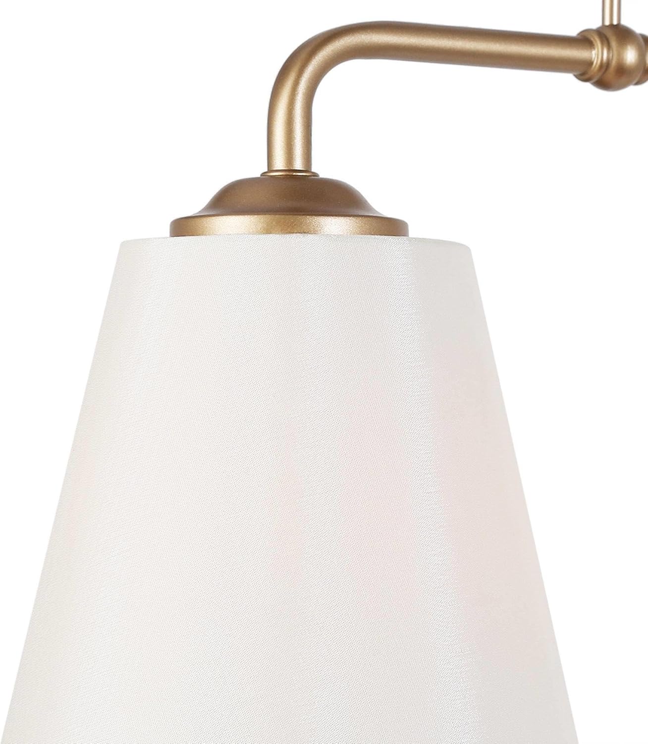 classy leaves Candelabros dorados, lámpara lineal dorada con pantalla de tela blanca, moderna luz de isla de 3 luces para cocina, comedor, sala de