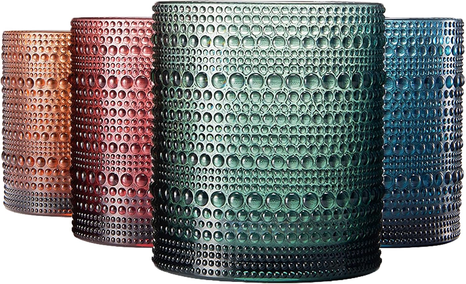 Vasos clásicos reutilizables de plástico, diseño de hobuña, irrompibles, juego de 4 vasos Tritan, vasos acrílicos irrompibles con cuentas, aptos