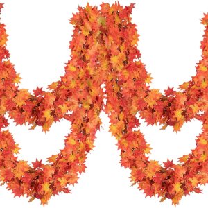 Anftraer – Paquete de 12 guirnaldas de hojas de otoño, guirnalda de vides de otoño artificiales, guirnalda de hojas de arce de otoño, decoración de Anftraer – Paquete de 12 guirnaldas de hojas de otoño, guirnalda de vides de otoño artificiales, guirnalda de hojas de arce de otoño, decoración de