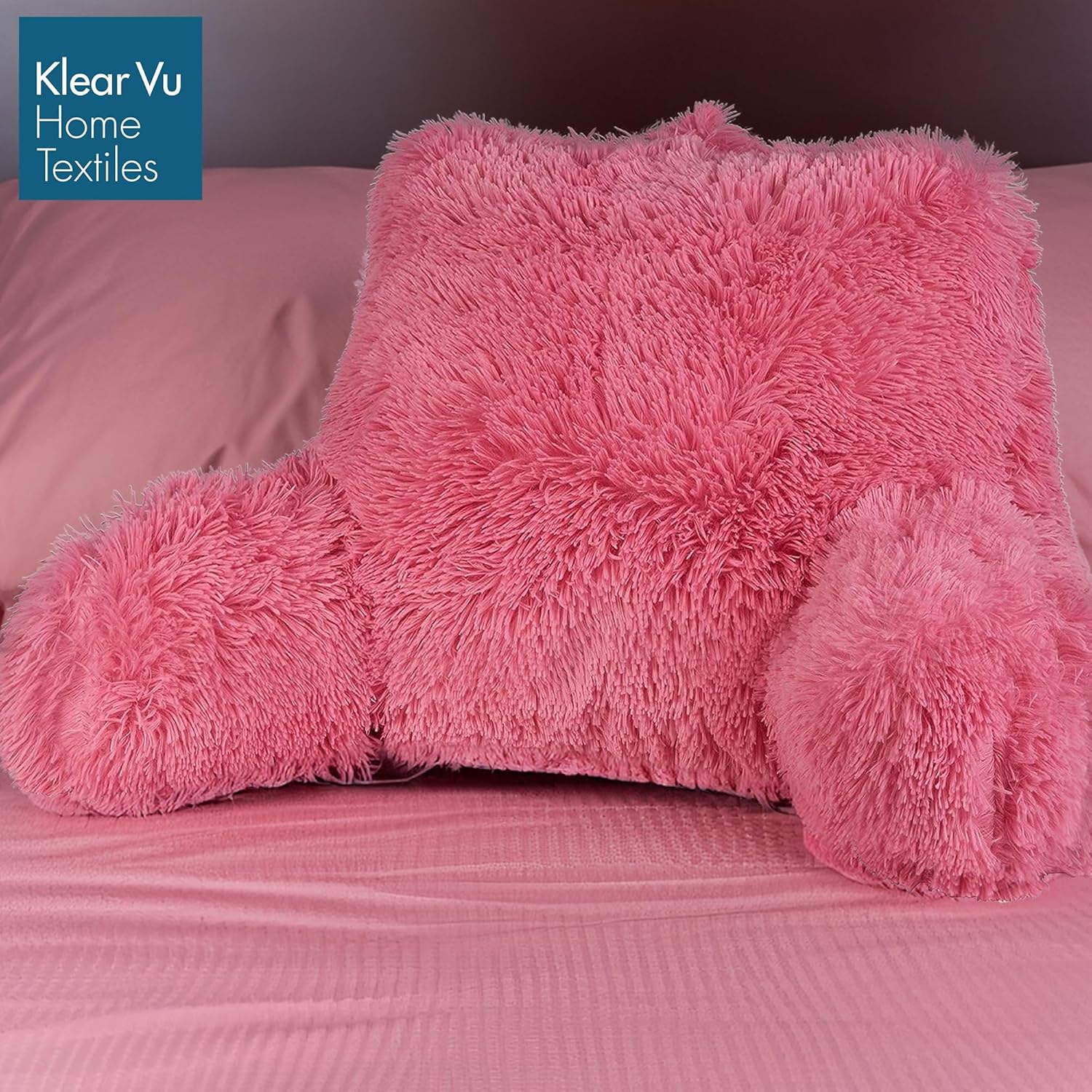Klear Vu Almohada de lectura lanuda para adultos y niños, soporte lumbar y de brazo en cama, silla, sofá y suelo, 30 x 21 pulgadas, tamaño único,