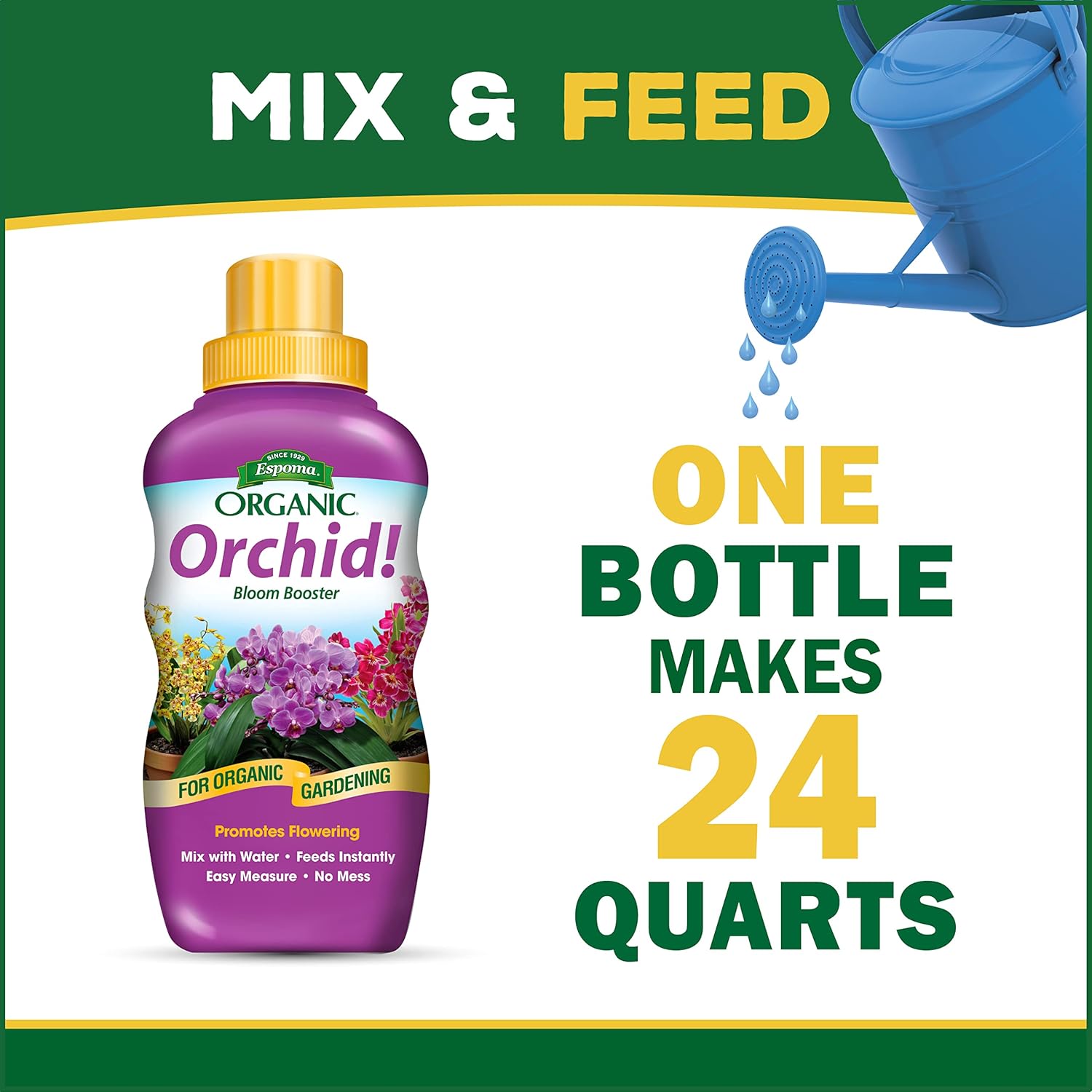 Espoma Organic Orchid! Alimento concentrado para plantas de 8 onzas  Fertilizante vegetal y potenciador de floración para todas las orquídeas y