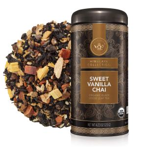 Teabloom Té negro orgánico, té dulce de vainilla Chai de hojas sueltas, mezcla rica y picante con aroma a vainilla, excepcional mezcla de hojas Teabloom Té negro orgánico, té dulce de vainilla Chai de hojas sueltas, mezcla rica y picante con aroma a vainilla, excepcional mezcla de hojas