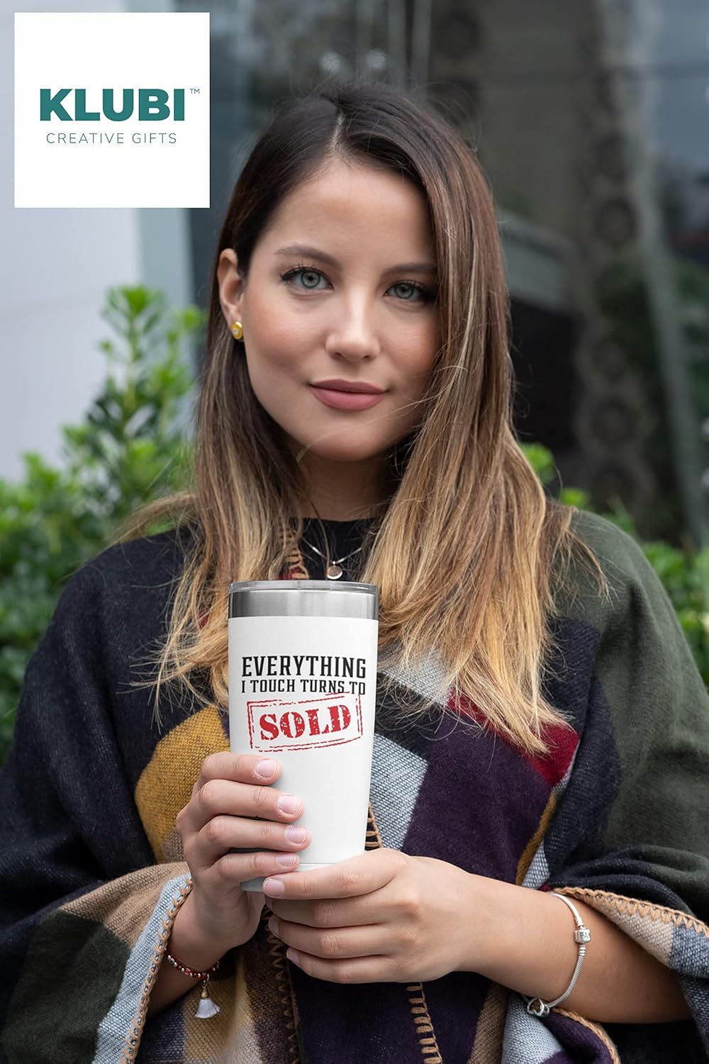 KLUBI Taza de café con texto en inglés “Everything I Touch Turns to Sells” (Todo lo que toque se vuelve a vender) de 20 onzas, idea de regalo para