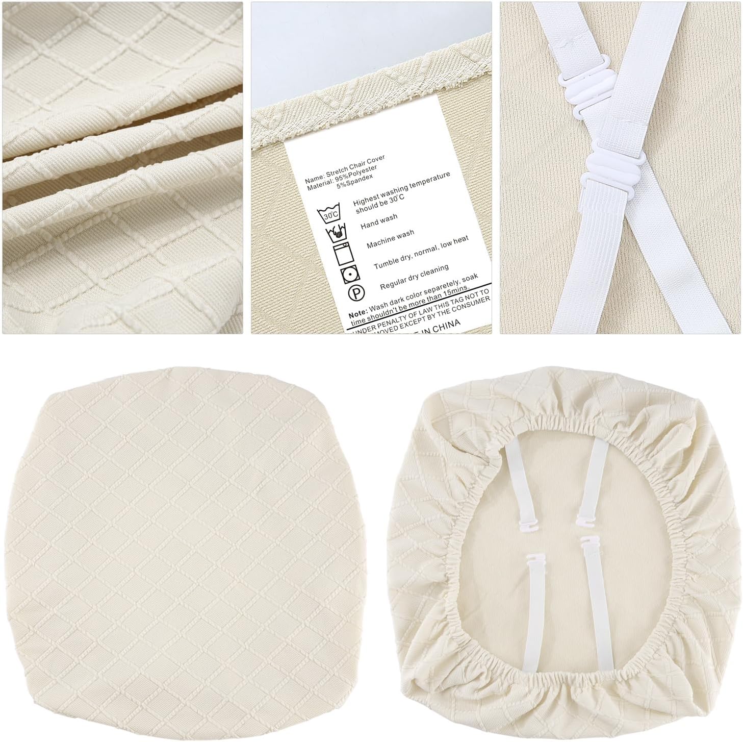 Fundas elásticas para asiento de silla de comedor, fundas de asiento extraíbles y lavables para asiento de cocina, fundas de cojín protectoras (4,