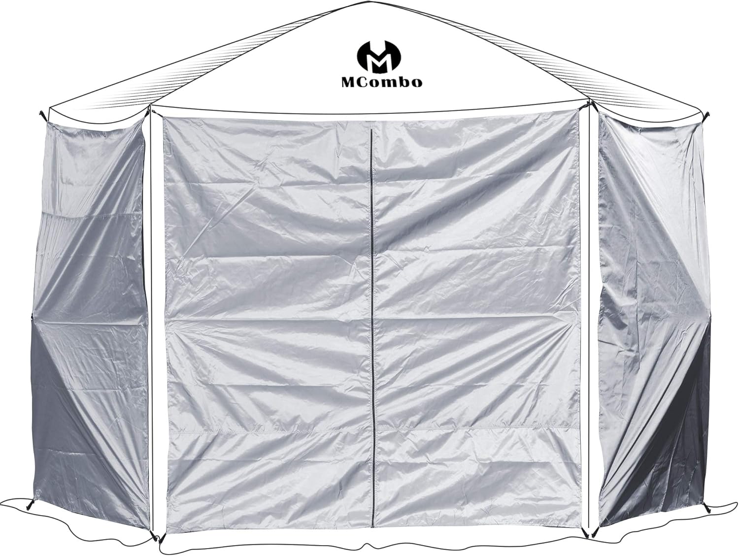 Mcombo Paneles de viento de carpa portátil emergentes, P1024 (gris, 5 paneles (6 pies 7 pulgadas x 6 pies 7 pulgadas)