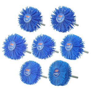 SALI Paquete de 7 cepillos de nailon abrasivo de grano mixto con vástago de 14 pulgadas, perfecto para eliminar óxido, corrosión, pintura, pulido de SALI Paquete de 7 cepillos de nailon abrasivo de grano mixto con vástago de 14 pulgadas, perfecto para eliminar óxido, corrosión, pintura, pulido de