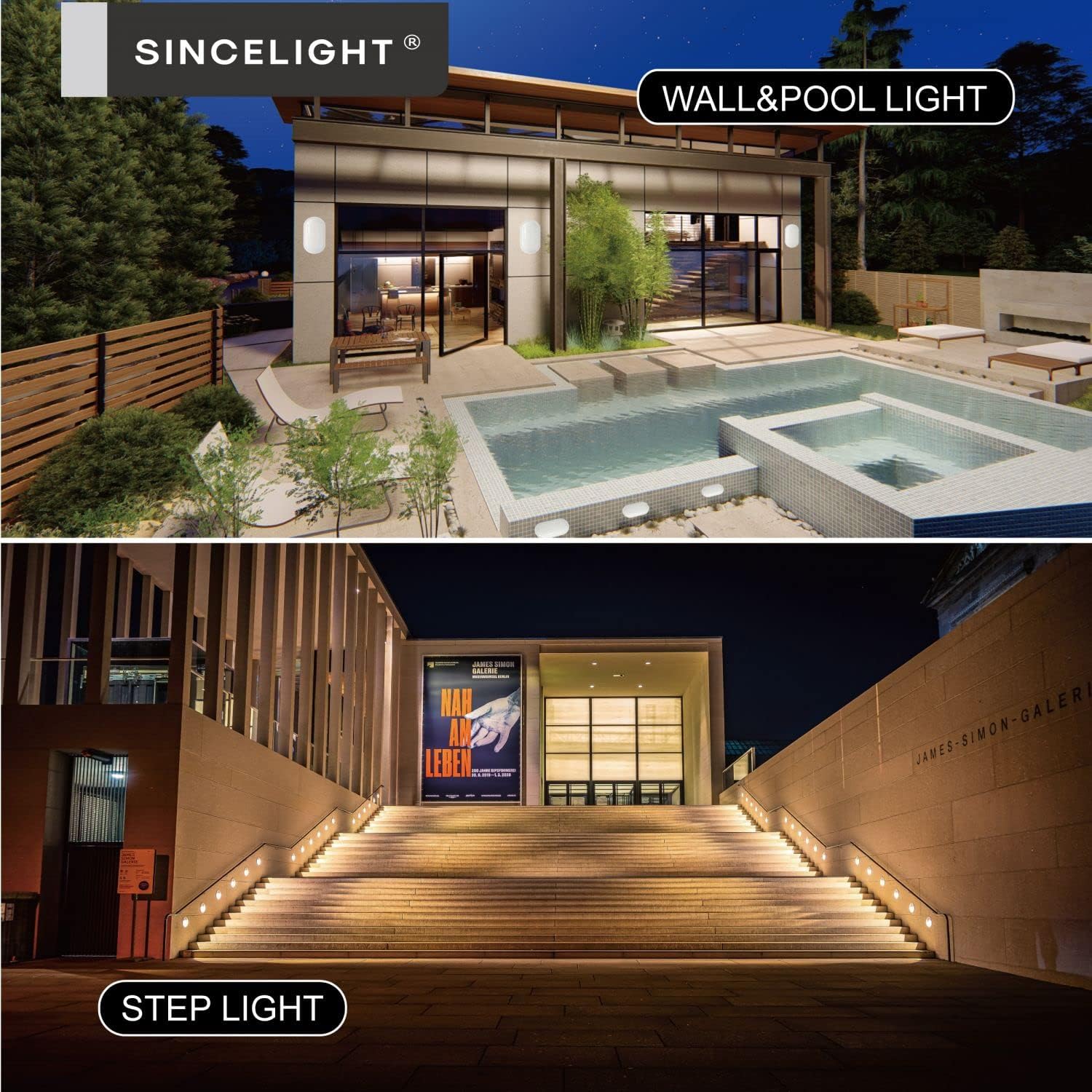 SINCELIGHT Lámpara LED ovalada para montaje en pared y techo, difusor de ópalo, impermeable IP65 para uso en interiores o exteriores, 15 W, blanco