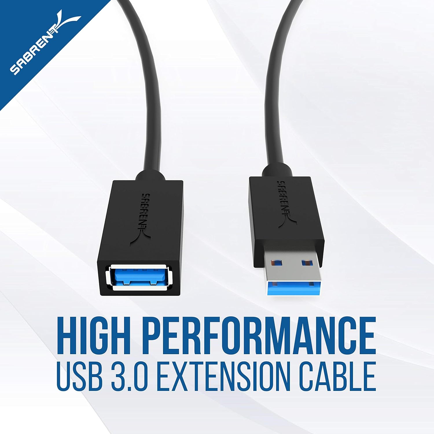 Sabrent Carcasa de disco duro externo de aluminio SATA ultradelgada USB 3.0 a 2.5 pulgadas + cable de extensión USB 3.0 de 22 AWG de 3 pies