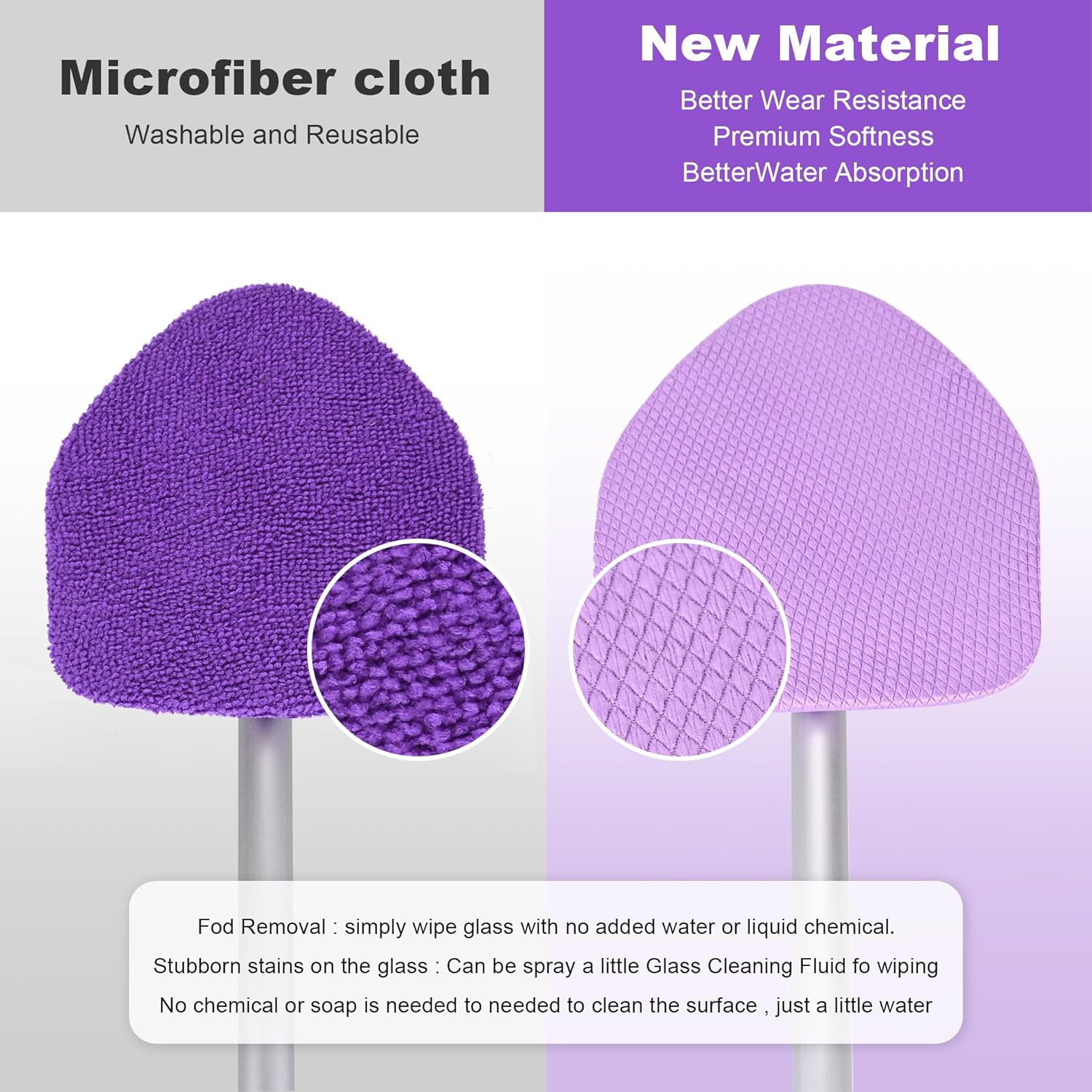 Xindell – Limpiador de ventanas de 24 pulgadas con 4 almohadillas de microfibra, capó extensible, limpiador de cristales de coche, mango de esponja
