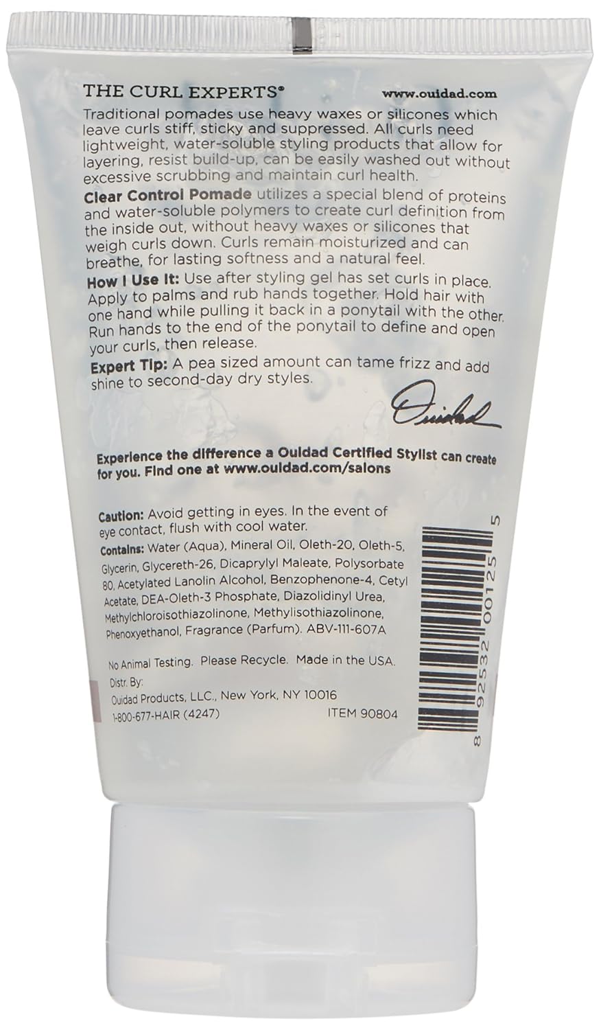 Ouidad Styling Clear Control Pomade-4 oz (paquete de 1)