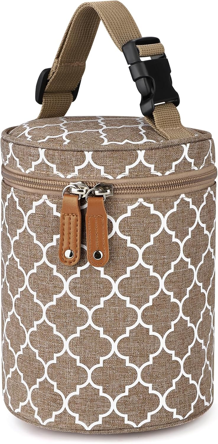 Accmor Bolsa enfriadora de leche materna, bolsas de asas aisladas para biberones, bolsa térmica con calentador de biberones, bolsa para biberones