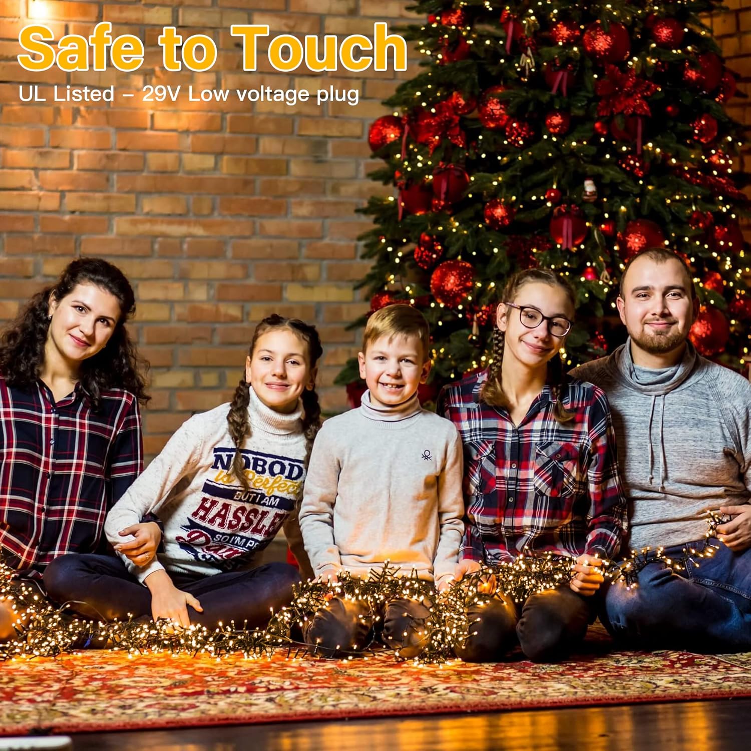 Ollny Luces en racimo para árbol de Navidad, 400 luces LED de Navidad blancas cálidas de 20 pies, 8 modos de temporizador, control remoto, cadena de