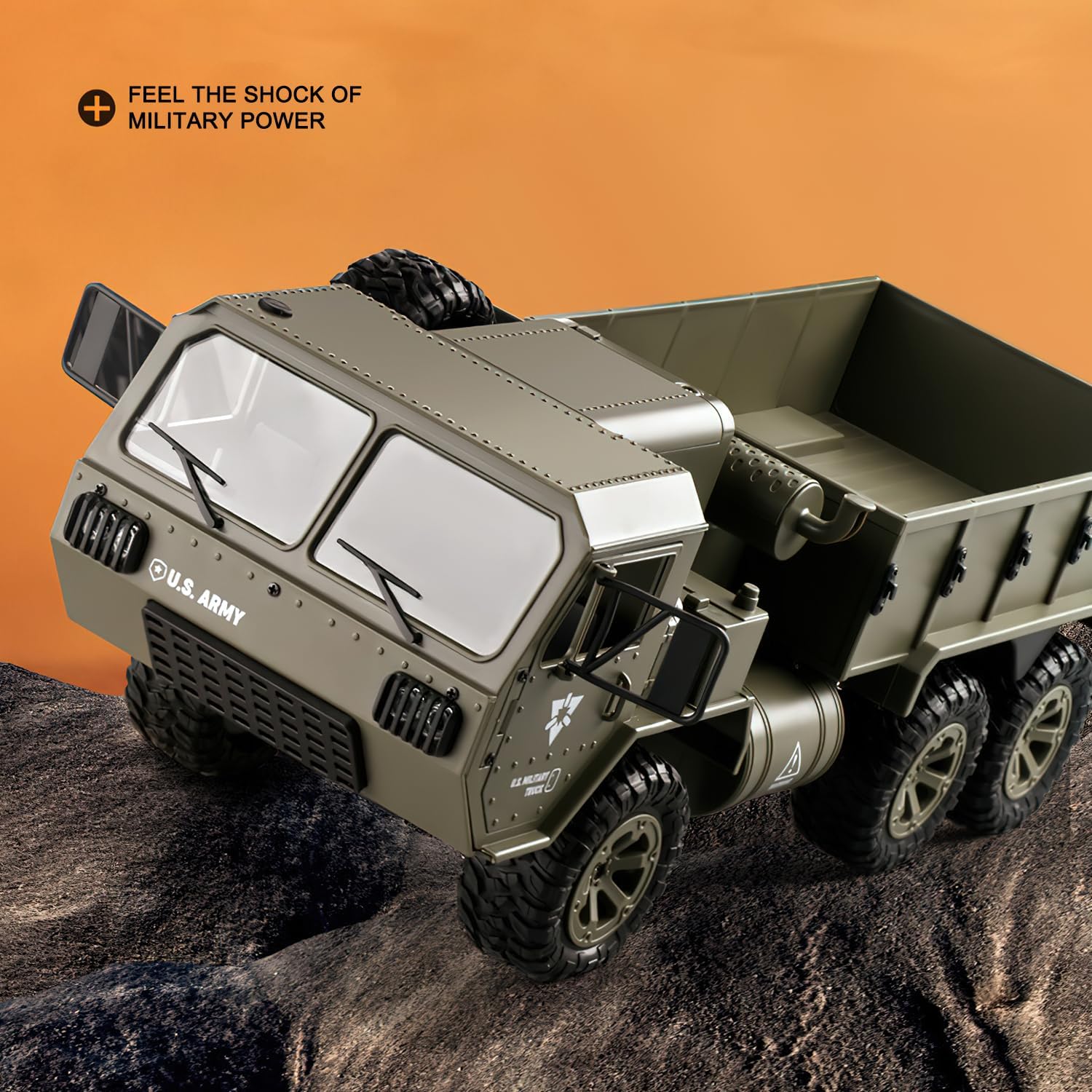 Camión militar RC 6×6 Off Road Vehículo blindado militar Camión táctico 112 Control remoto Rock Crawler Ejército Transporte Camión 6WD Camión con