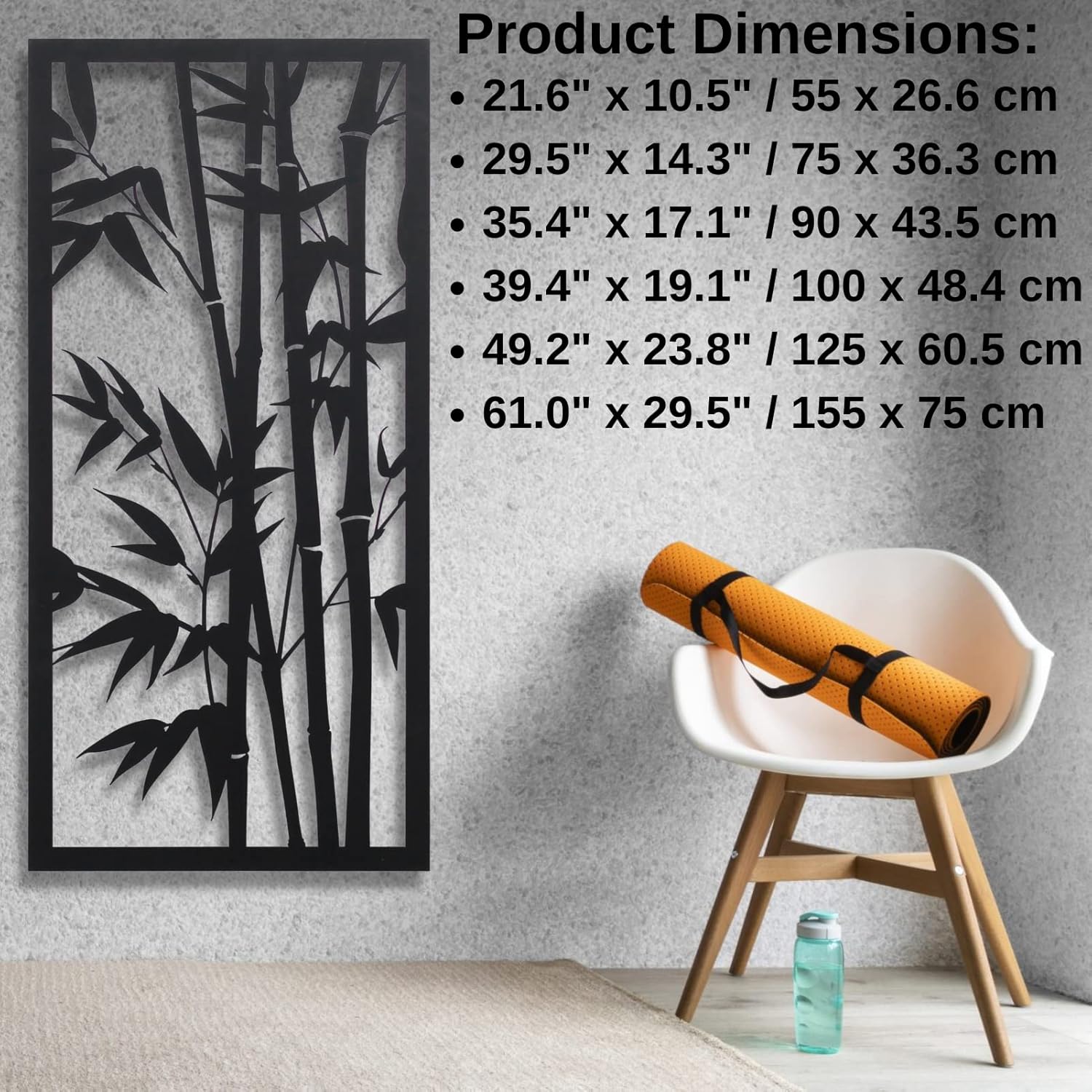 Arte de pared de metal, decoración de pared de metal con árboles de bambú, bosque de bambú, decoración moderna única para el hogar, decoración de