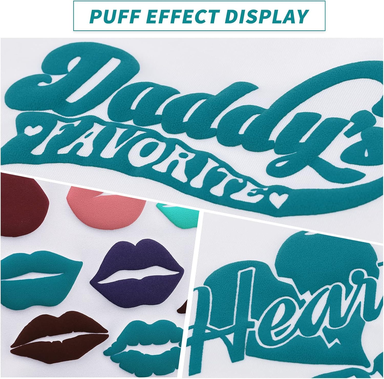 WRAPXPERT Puff Vinyl Aqua – Rollo de vinilo termotransferible 3D de 10 x 8 pies, para planchar, para camisas, prensa de calor