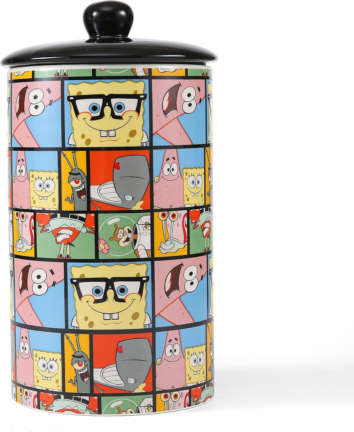 SpongeBob SquarePants for Pets Deco Characters FF16931 – Tarro de cerámica para golosinas para perros de 10 x 5 pulgadas, con tapa, apto para